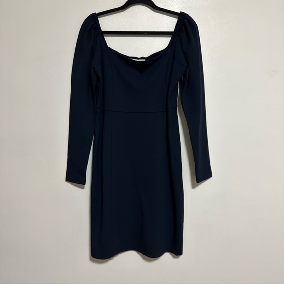 Boden Square Neck Long Sleeve Mini Dress in Navy - Picture 4 of 8